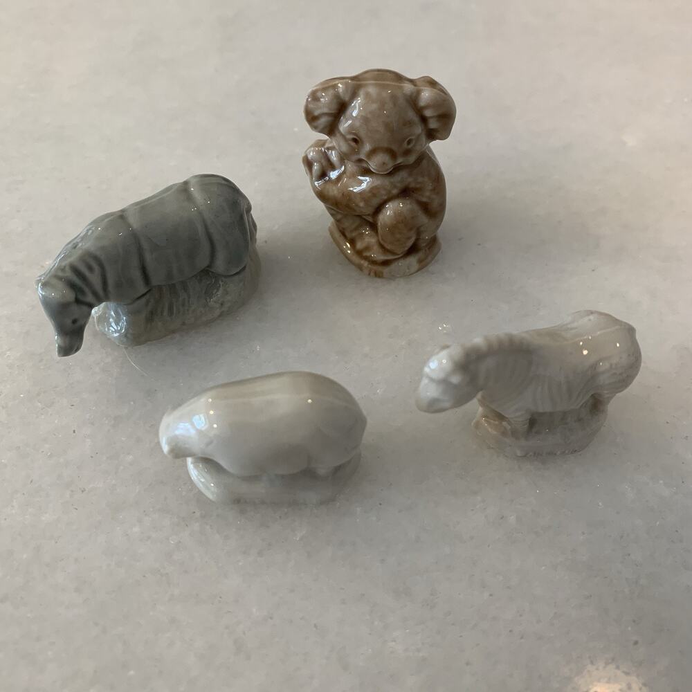 Lot of 4 Wade Red Rose Tea Porcelain Figurines Koala, Rhino, Ewe, & Zebra